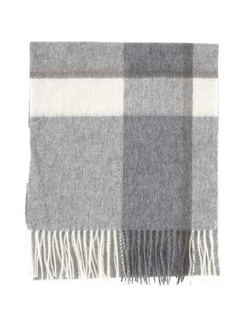Purotatto check-pattern fringed scarf