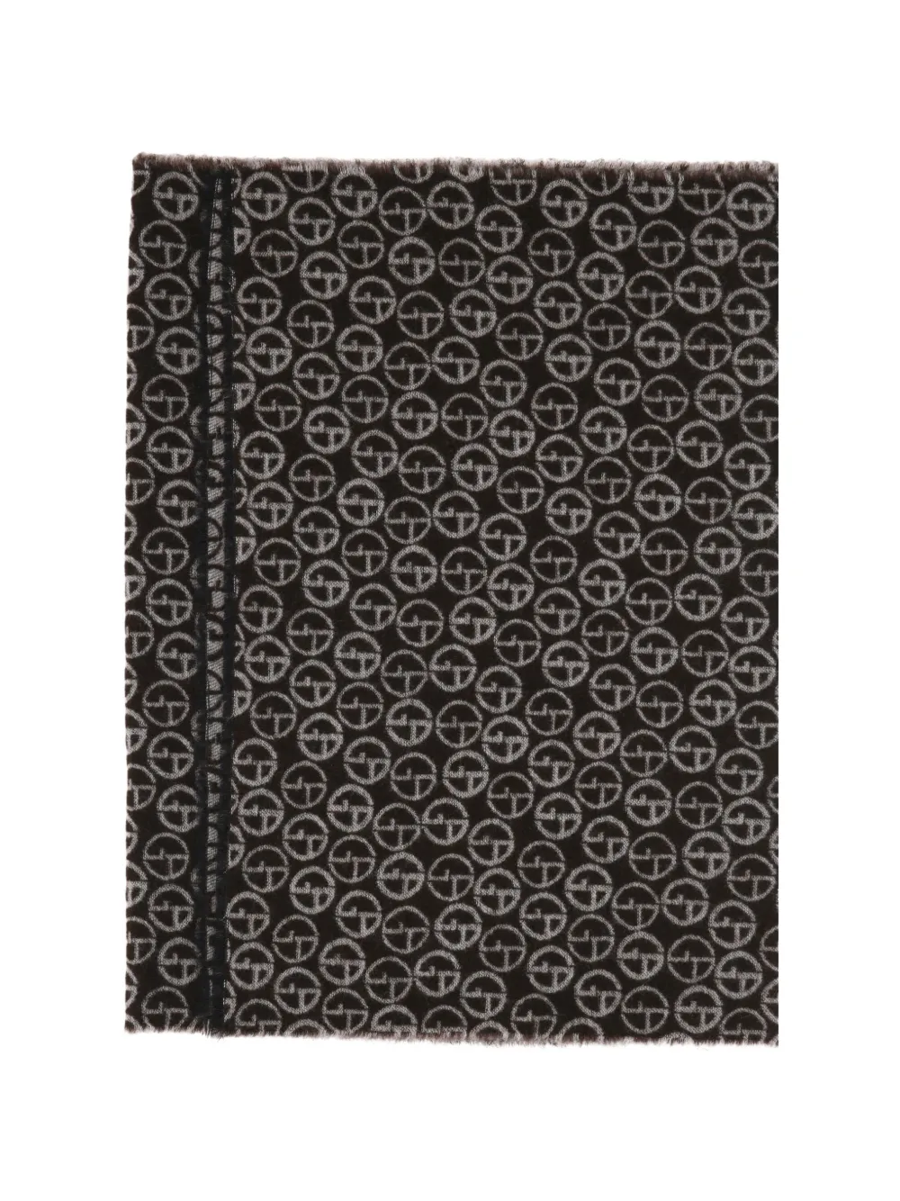 Giorgio Armani logo-pattern frayed scarf