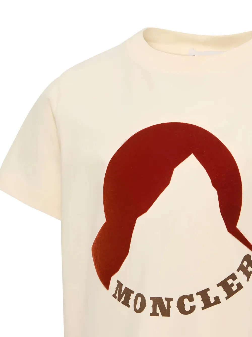 Moncler Enfant T-shirt met logoprint Beige