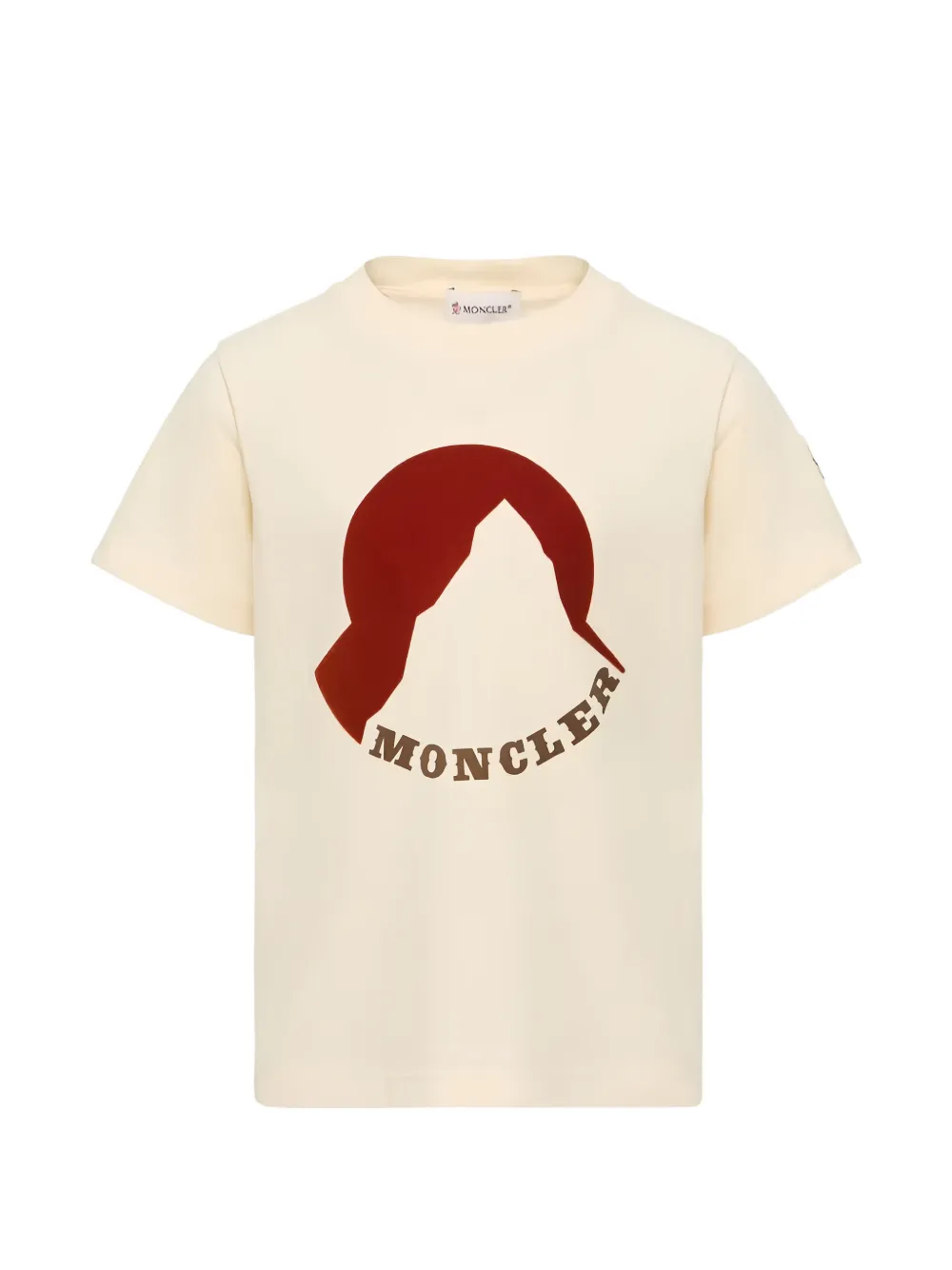 Moncler Enfant T-shirt met logoprint Beige