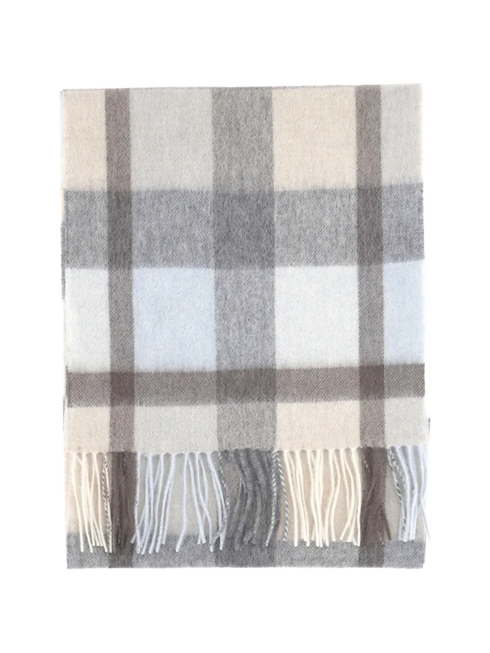 Purotatto check-pattern fringed scarf