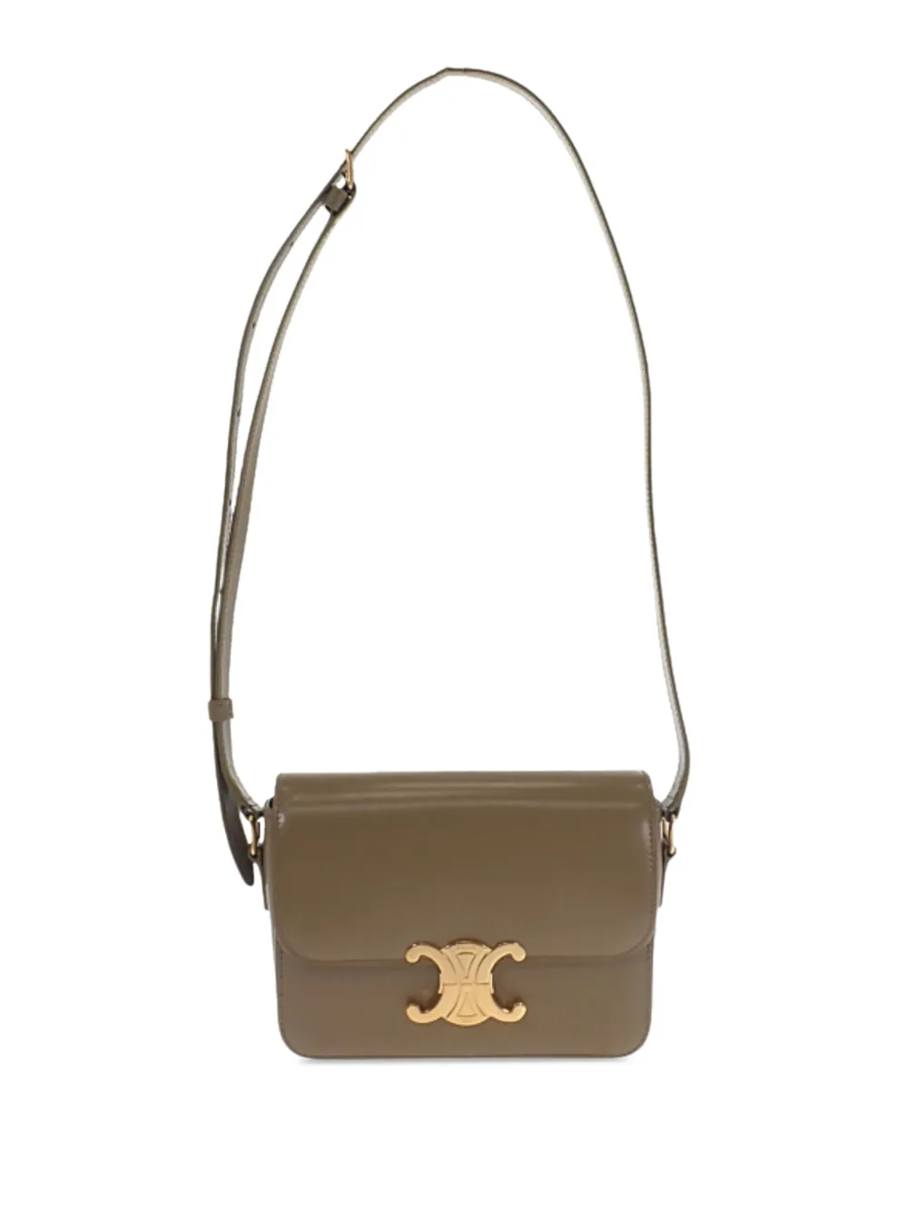 Celine Pre-Owned 2019-2026 Teen Triomphe Umhängetasche aus glänzendem Kalbsleder - Braun
