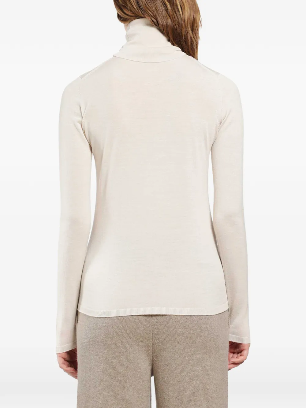 Max Mara roll-neck virgin wool sweater Beige