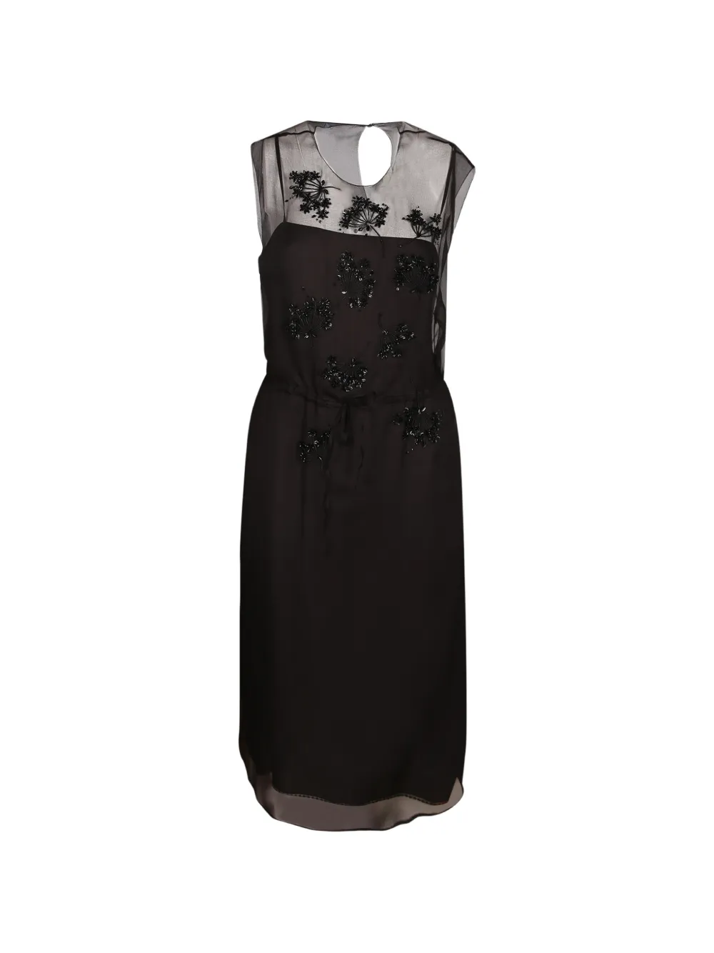 Prada embroidered silk cigaline dress - Noir