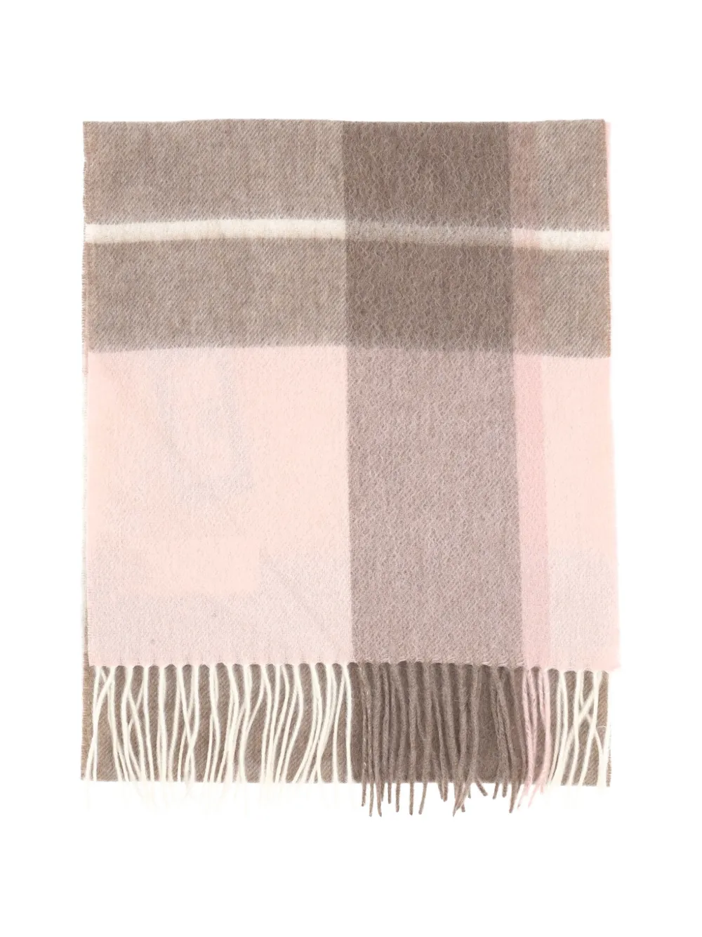 Purotatto check-pattern fringed scarf