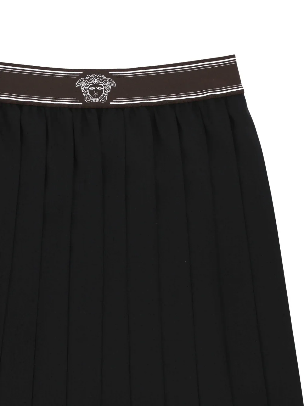 Versace Geplooide mini-rok van wol-mohair Zwart