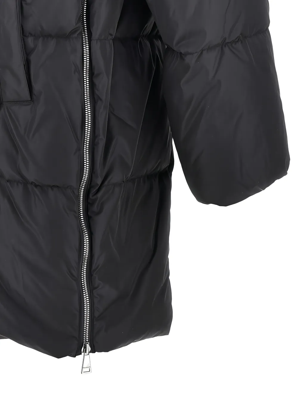 Weekend Max Mara Gewatteerde jas met enkele rij knopen en capuchon Zwart