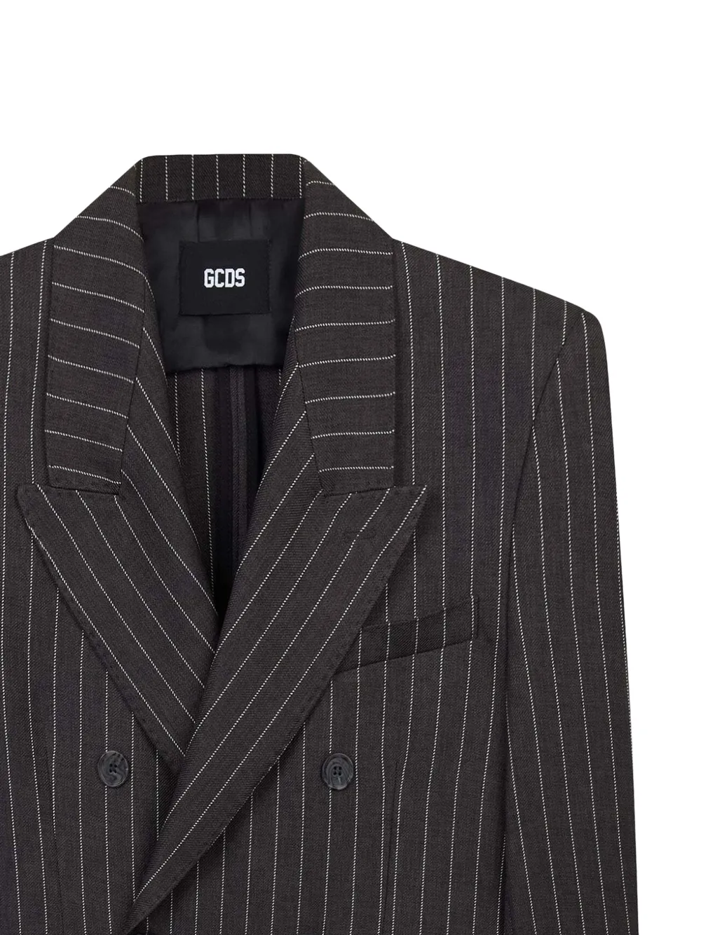 GCDS pinstriped double-breasted blazer Grijs