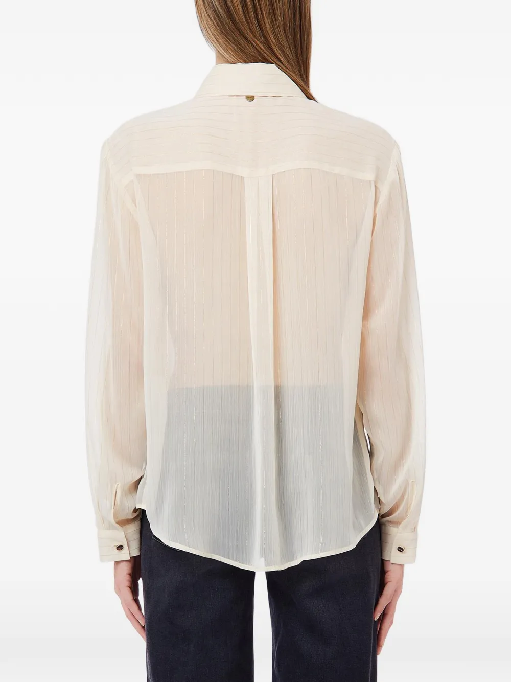 LIU JO Button-up blouse met krijtstreep Beige