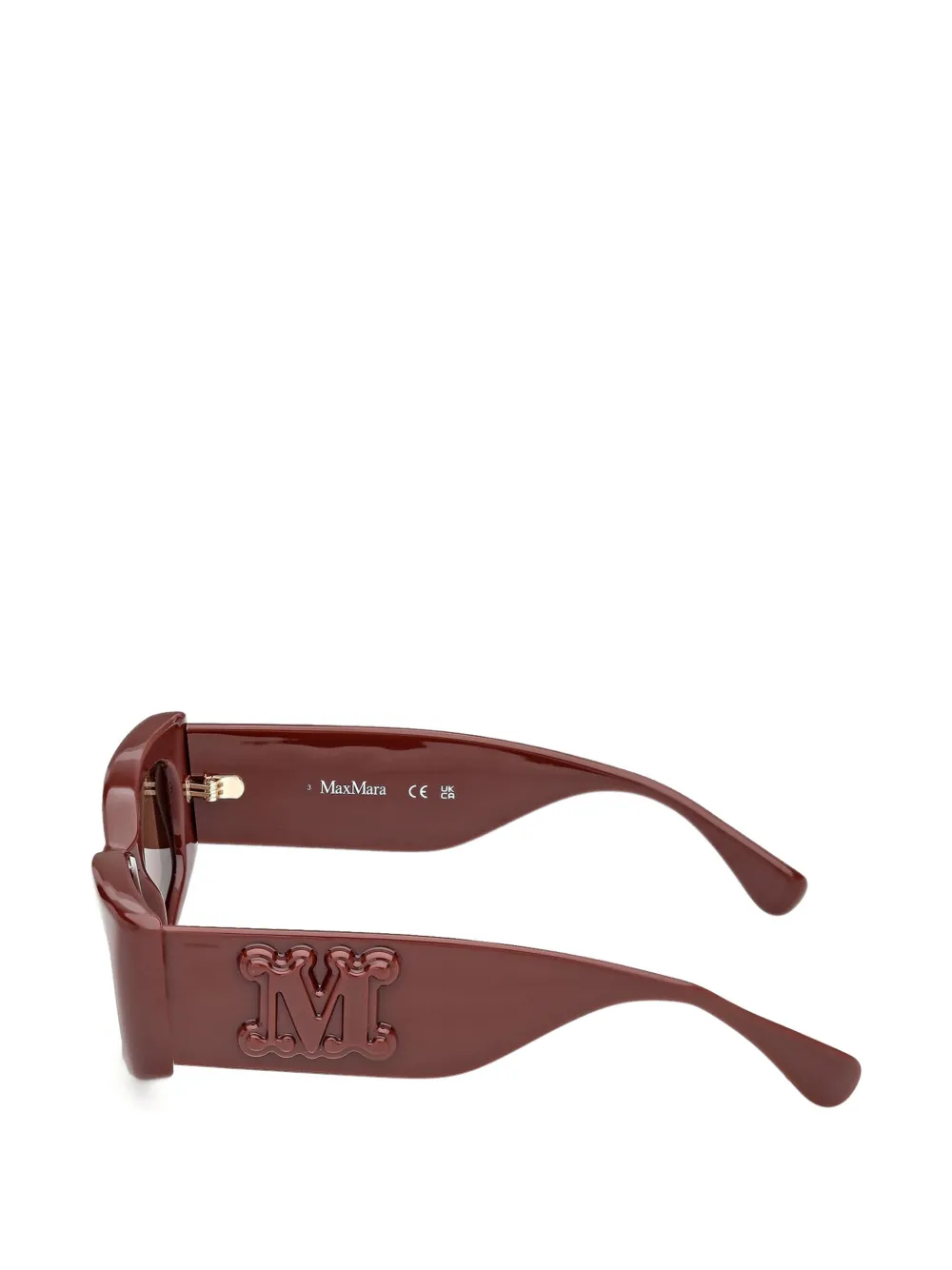 Max Mara Eyewear Zonnebril met rechthoekig montuur Rood