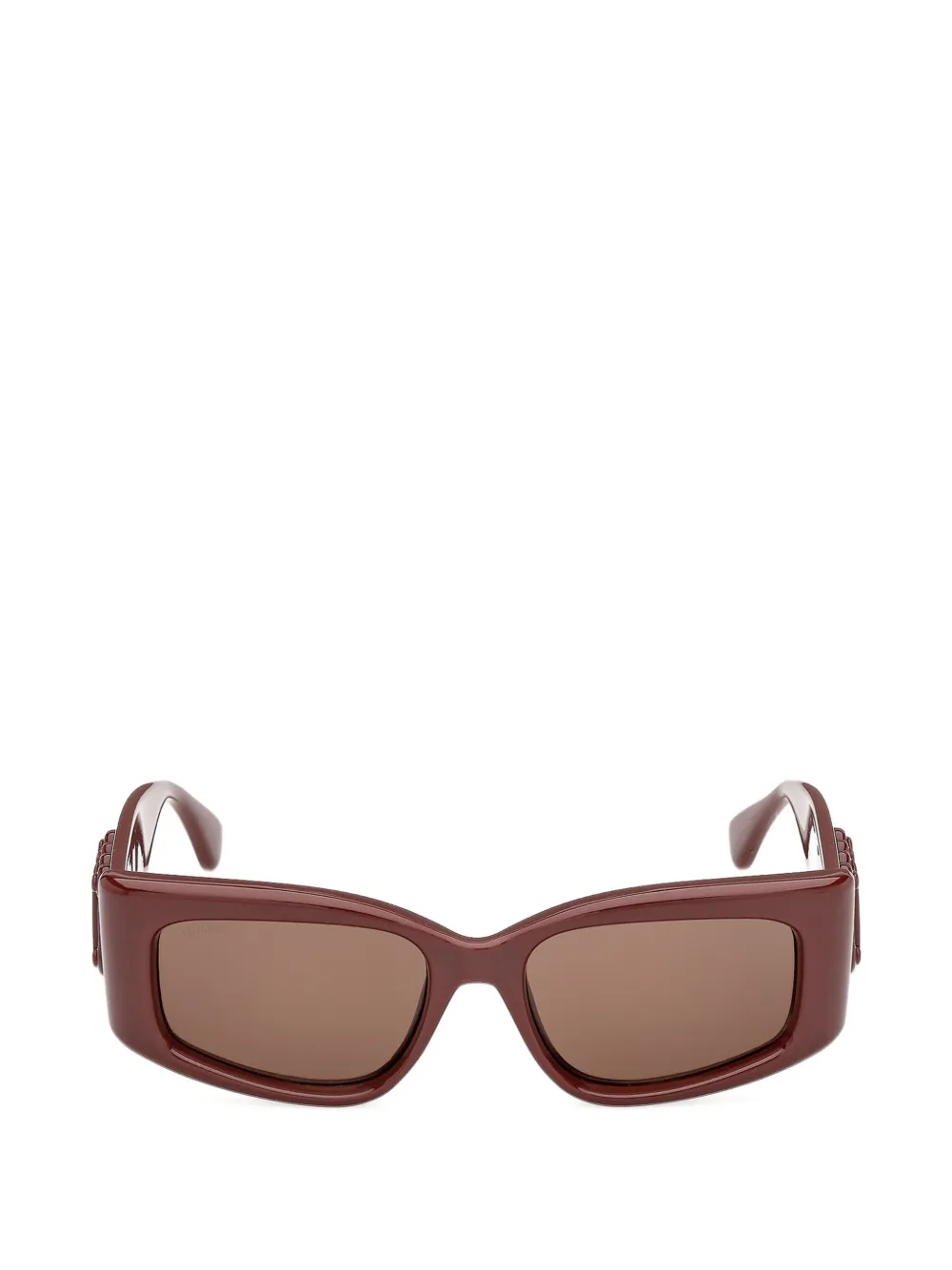 Max Mara Eyewear logo-plaque rectangle-frame sunglasses - Rosso