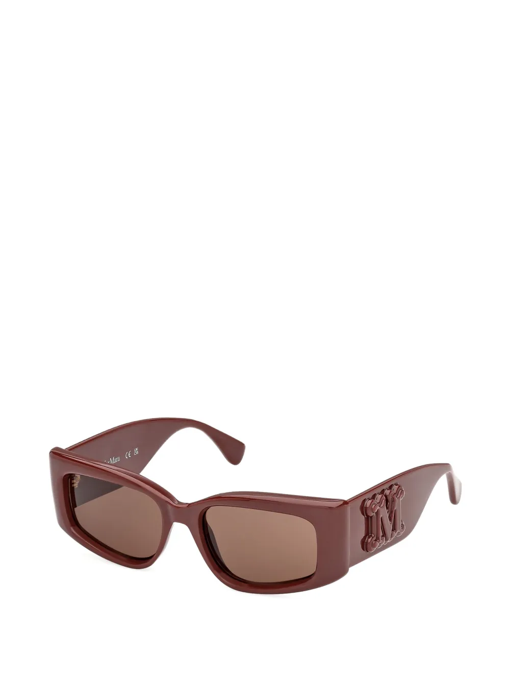Max Mara Eyewear Zonnebril met rechthoekig montuur Rood