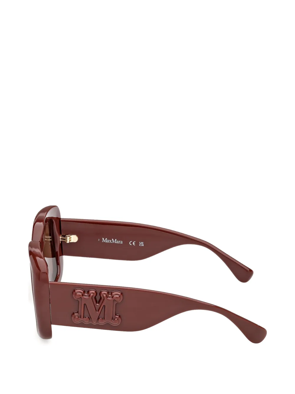 Max Mara Eyewear Zonnebril met vierkant montuur en logoplakkaat Roze