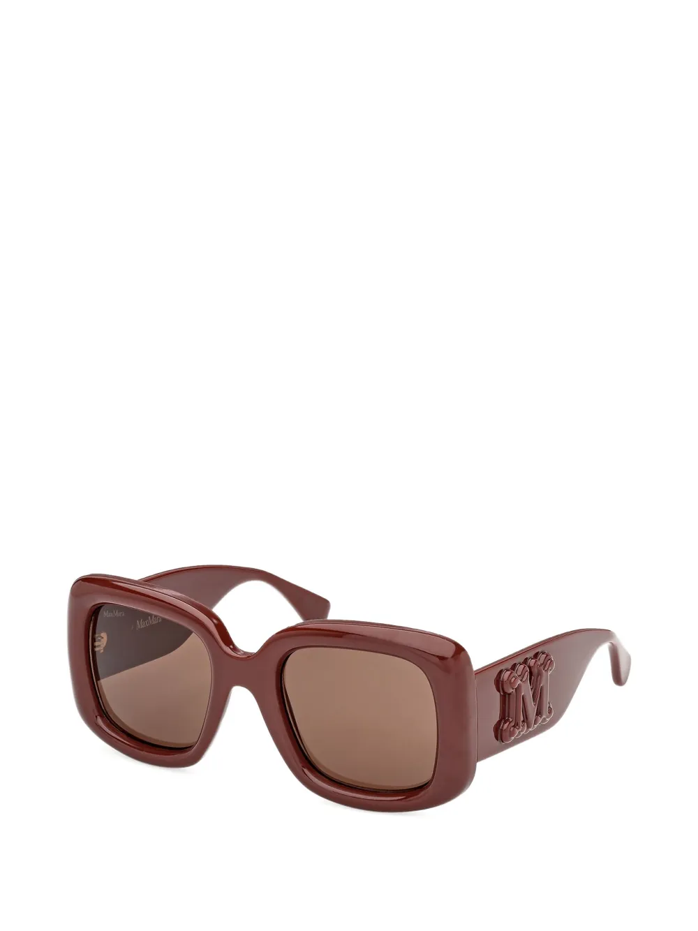 Max Mara Eyewear Zonnebril met vierkant montuur en logoplakkaat Roze
