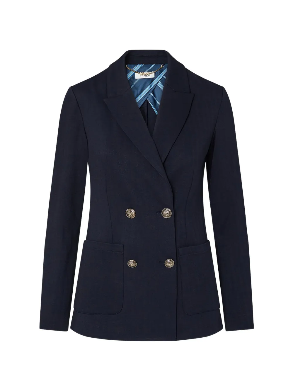 LIU JO double-breasted jacket in milano stitch - Blu
