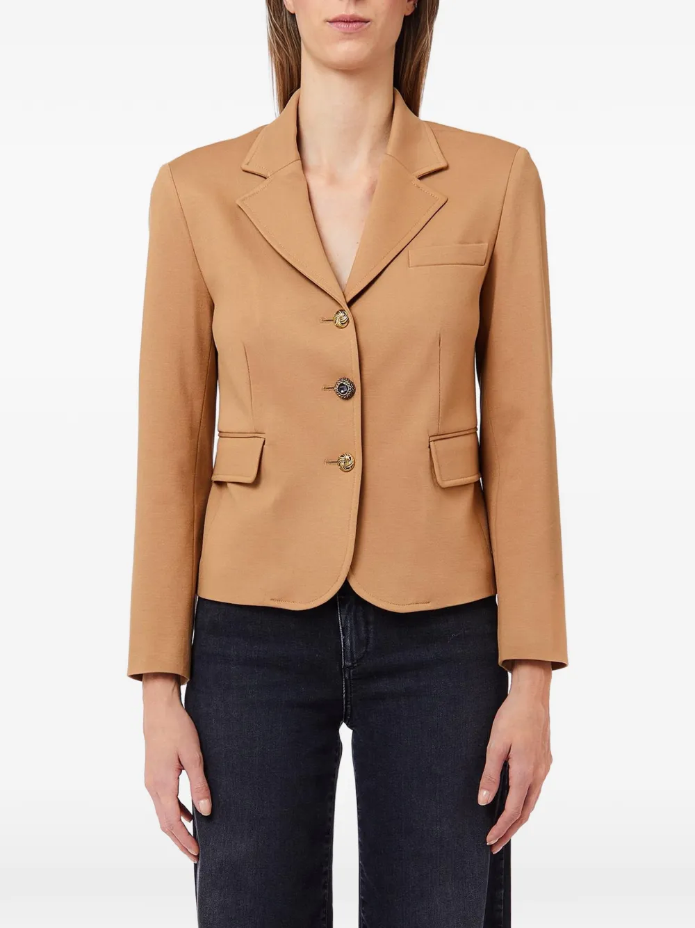 LIU JO button-up notched-lapels blazer - Marrone