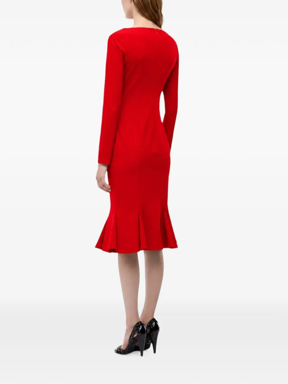 PINKO sweetheart-neck midi dress Rood