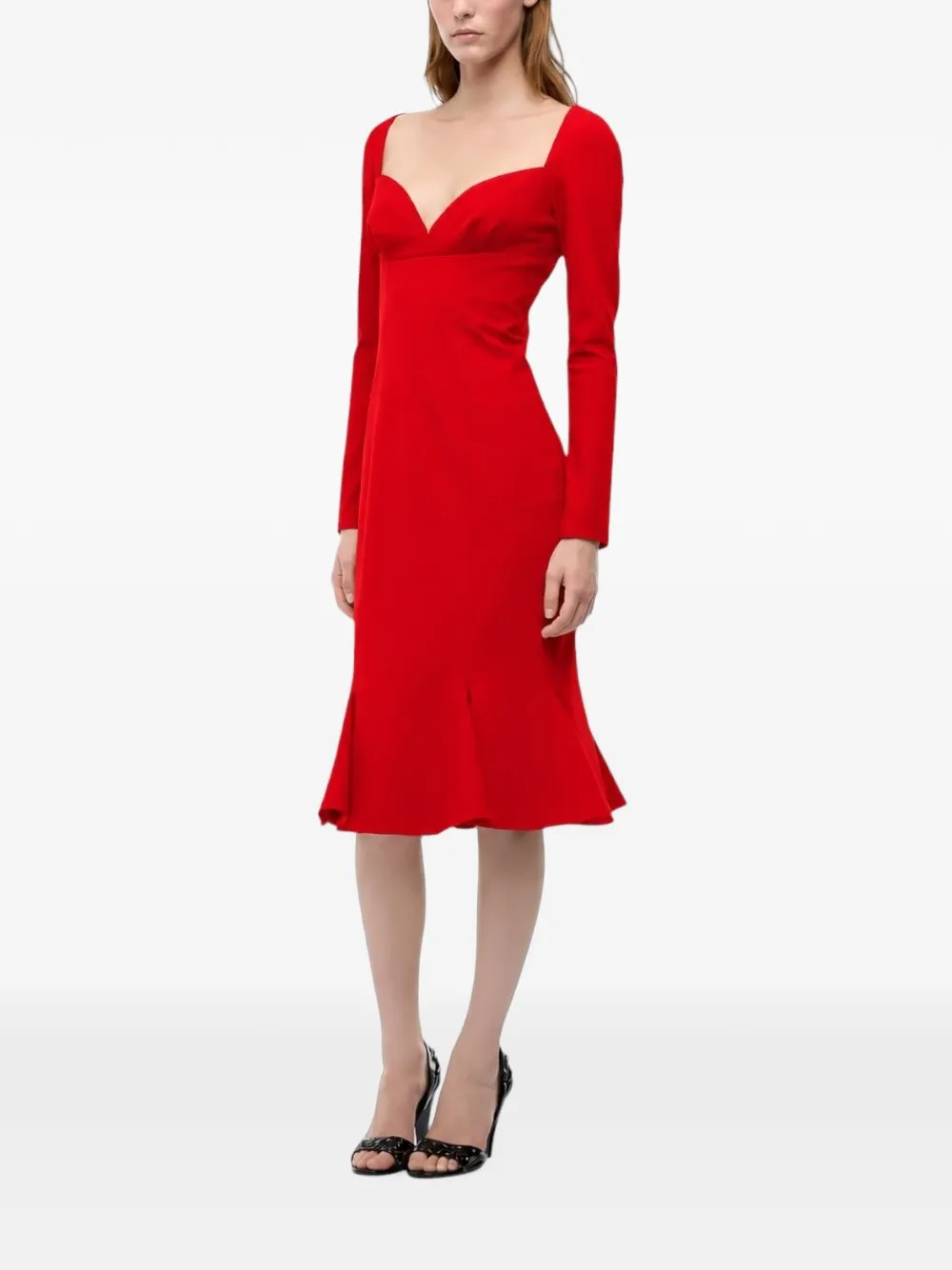 PINKO sweetheart-neck midi dress Rood