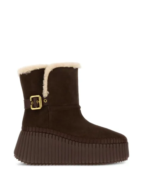 Chloé Nama shearling-trim ankle boots