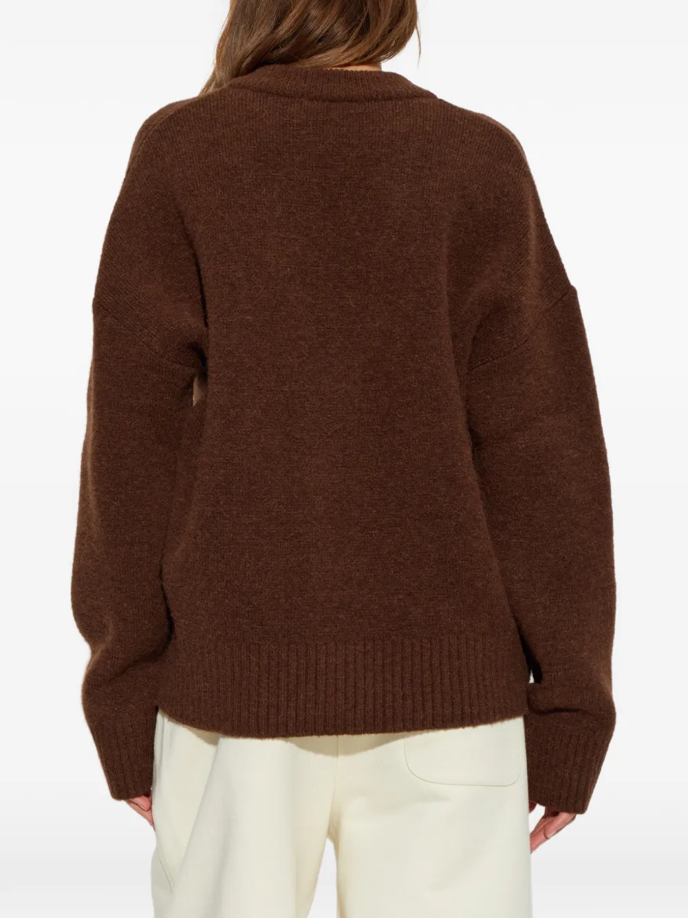 AMI Paris Vest met logo Bruin