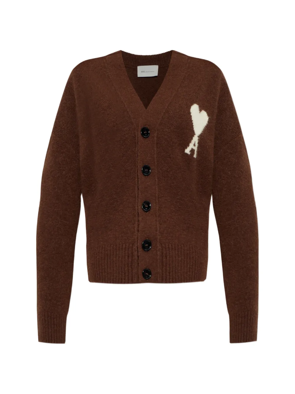 AMI Paris Ami de Coeur cardigan - Marrone