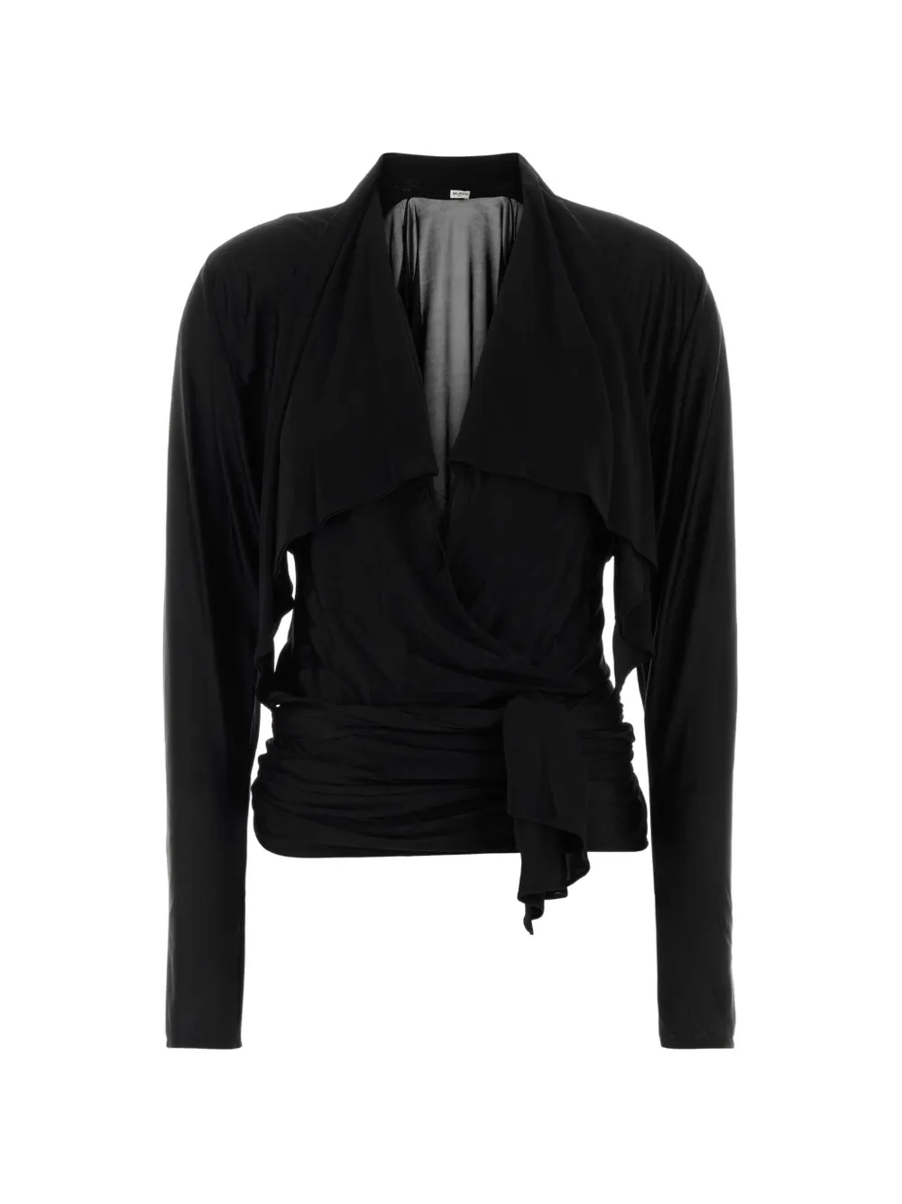 Balmain draped open-neck top
