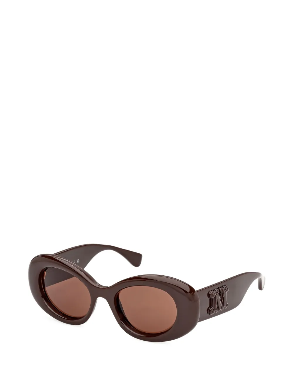 Max Mara Eyewear Zonnebril met ovalen montuur Bruin