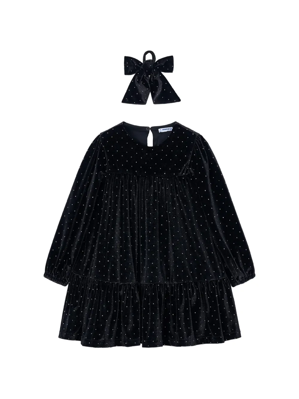 Mayoral rhinestone velvet dress set - Blue