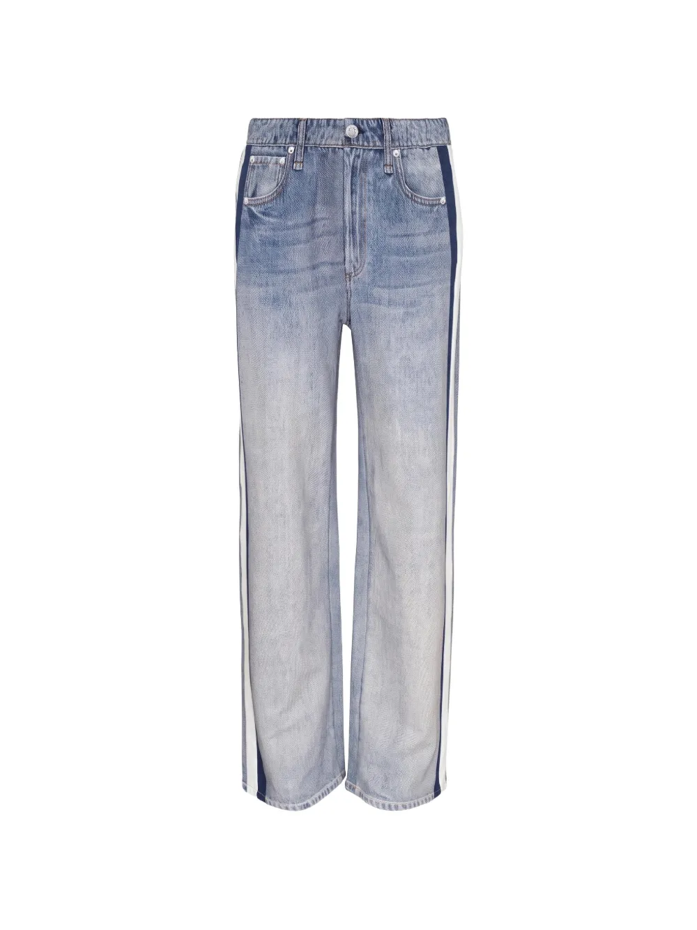 rag & bone side-stripe wide-leg jeans - Blu