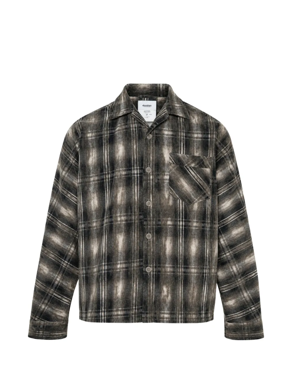 Doublet Dust check-pattern flocky-finish pajama shirt