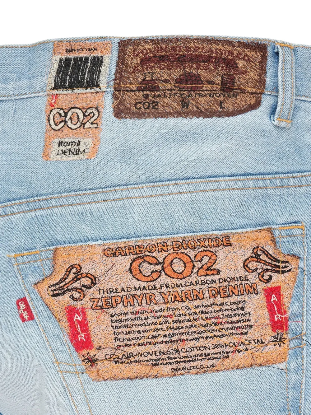 Doublet Air Yarn faded jeans Blauw