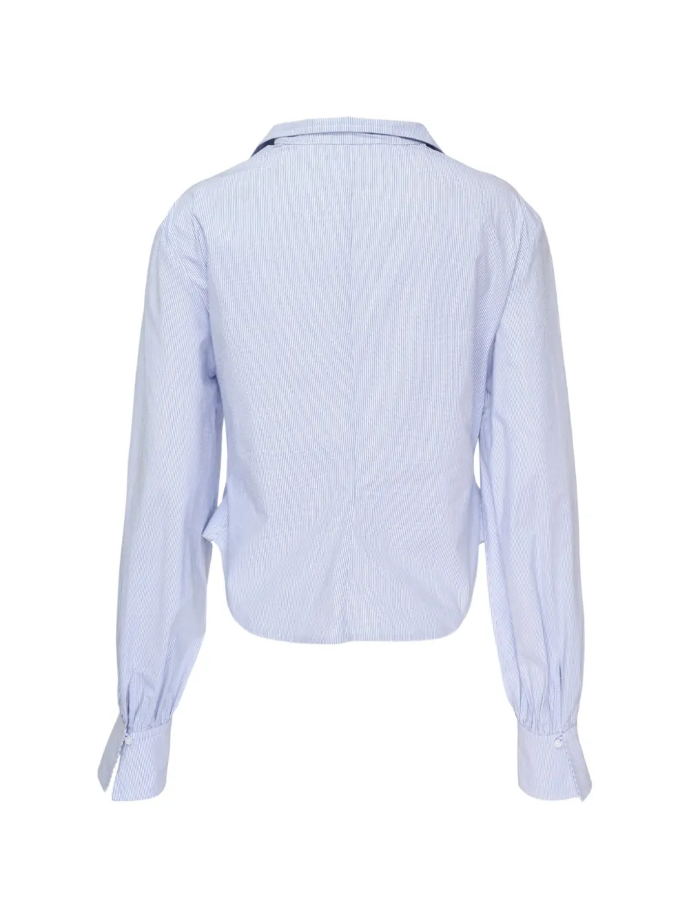 Pushbutton Stripe-print Layered Blouse In Blue