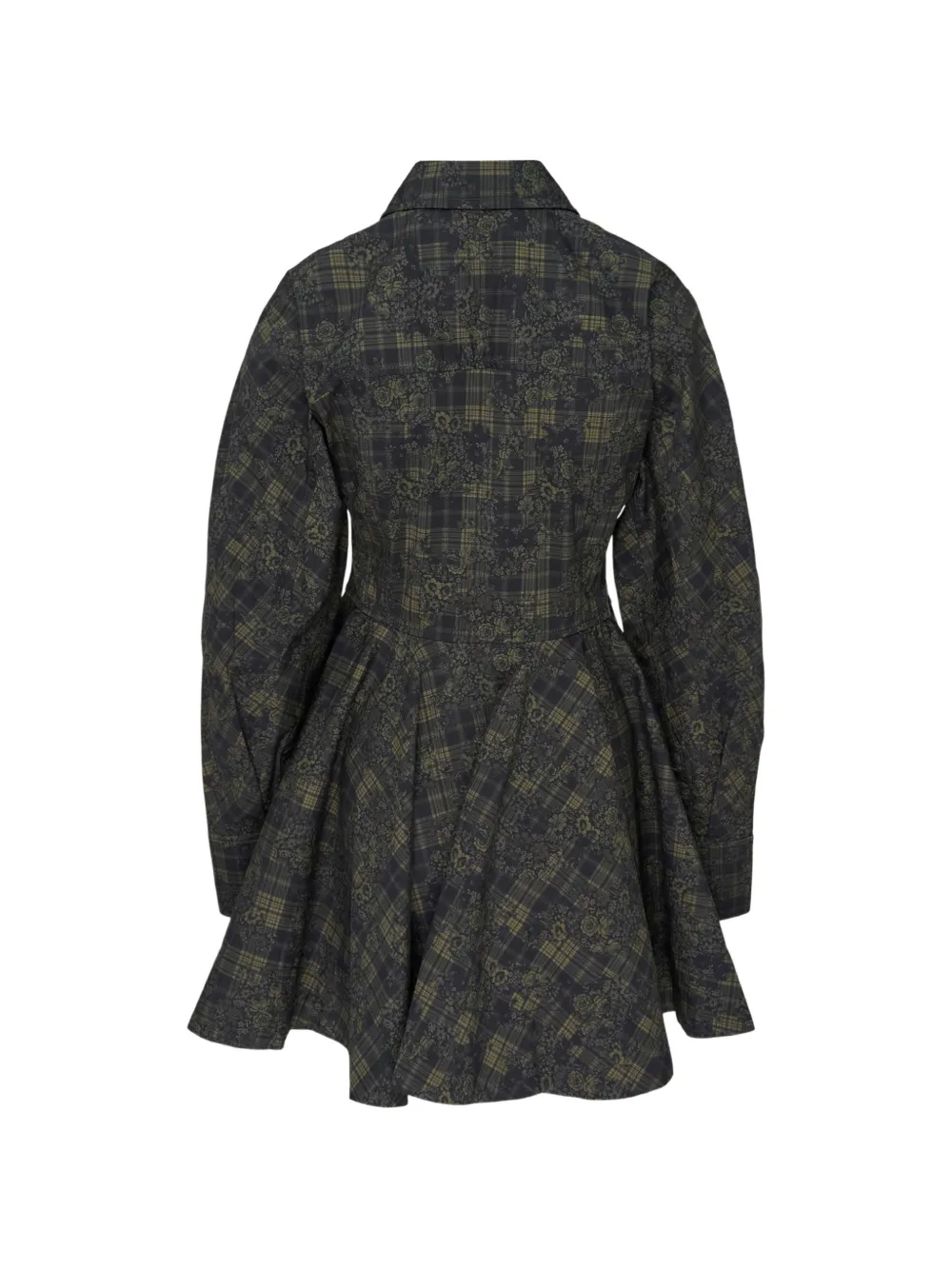GANNI Peplum mini-jurk met print Groen