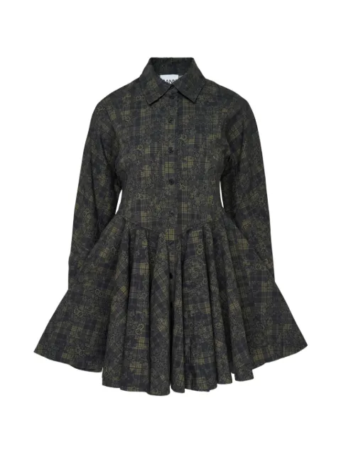 GANNI printed peplum mini dress