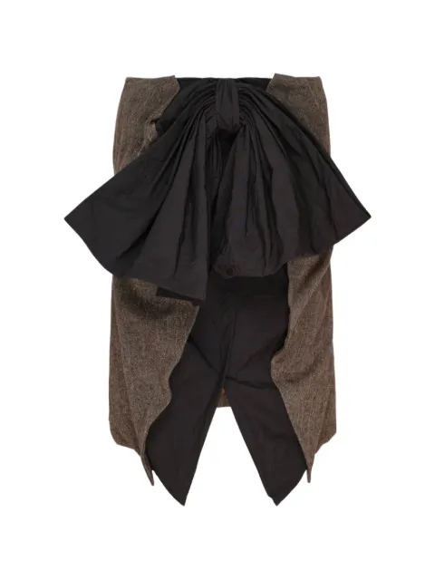 pushBUTTON bow-detail draped maxi skirt