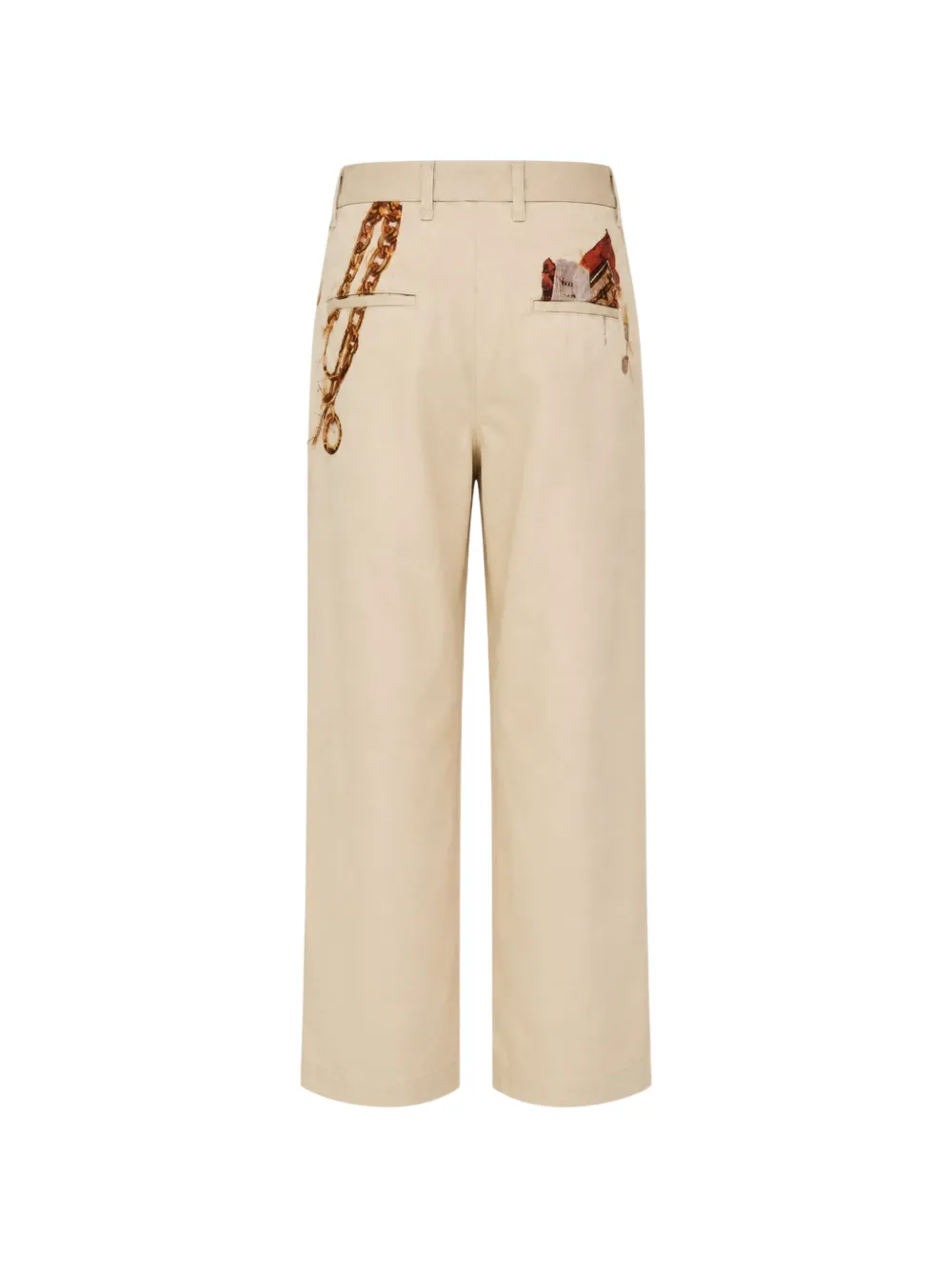 Doublet Trompe L'Oeil embroidered trousers Beige