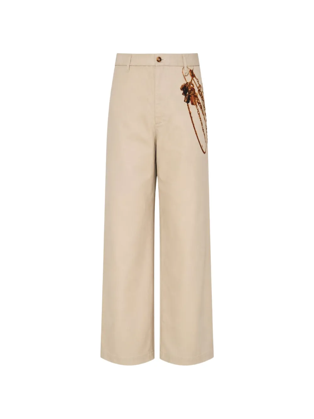 Doublet Trompe L'oeil Embroidered Trousers In Neutrals