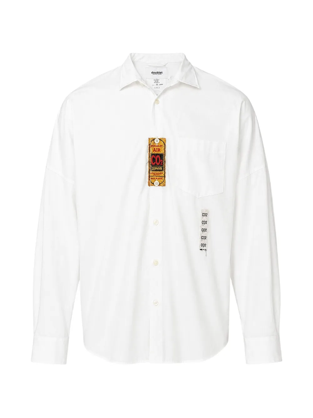 Doublet Air Yarn Logo-patch Shirt In White