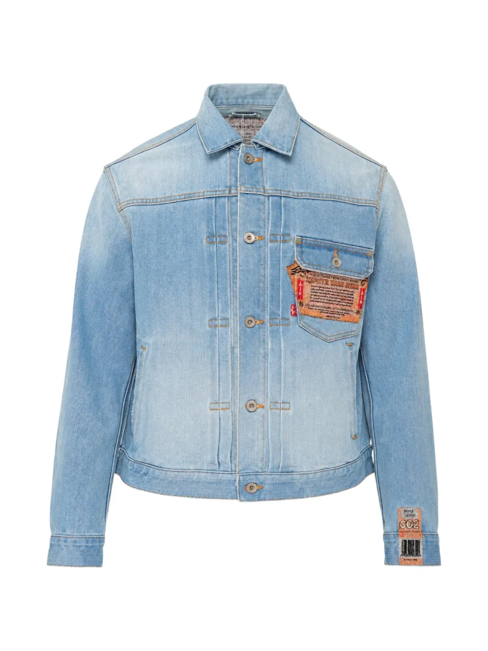Doublet Zephyr Yarn Faded Denim Jacket In Blue