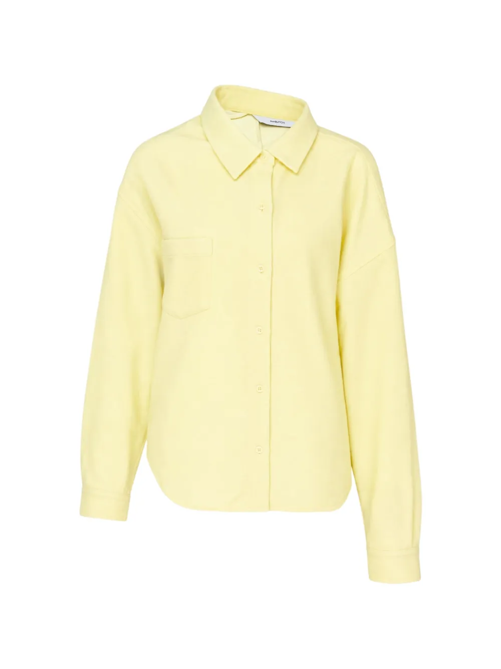 Pushbutton Asymmetric-seam Pocket-detail Shirt In Yellow