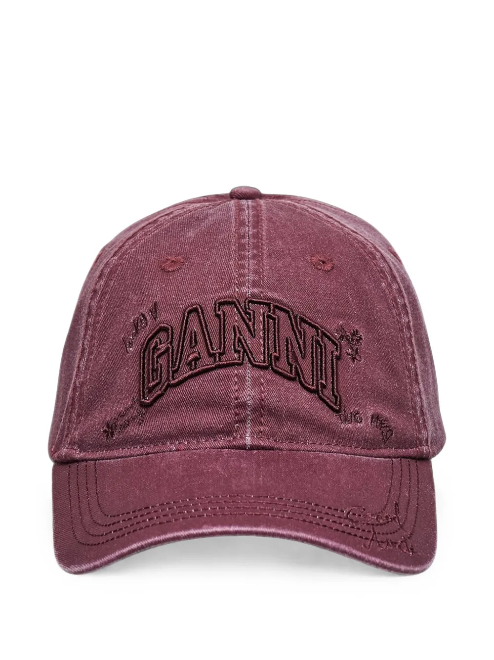 Ganni Cap In Red Cotton In Pink