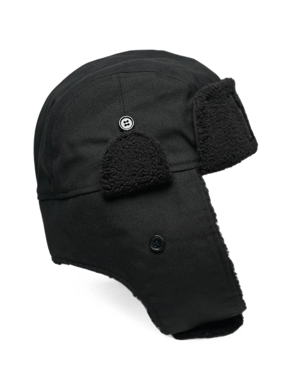 Y's x New Era logo-embroidered wool trapper hat Zwart