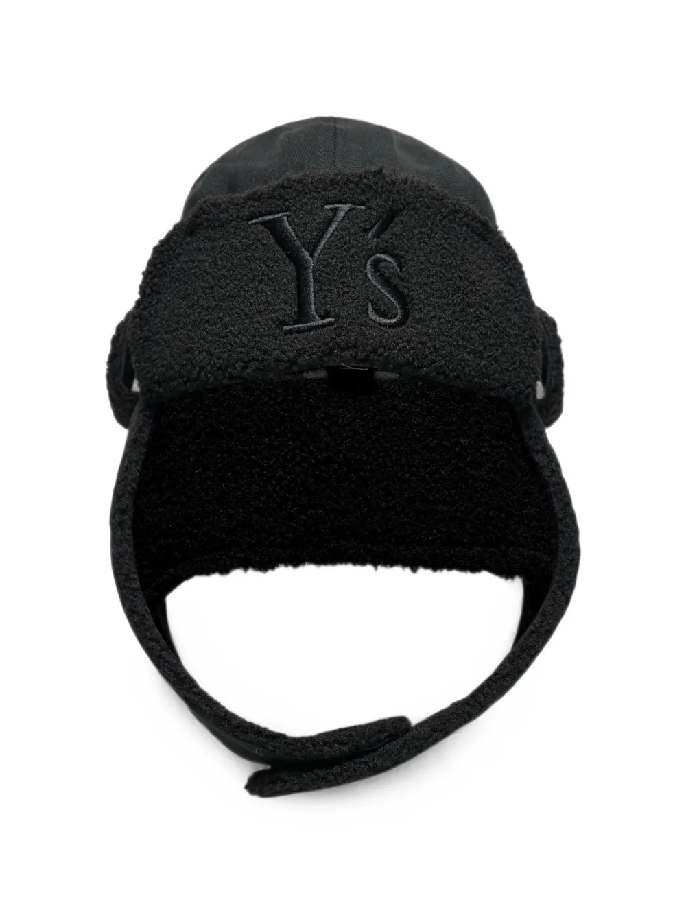 Y's x New Era logo-embroidered wool trapper hat Zwart