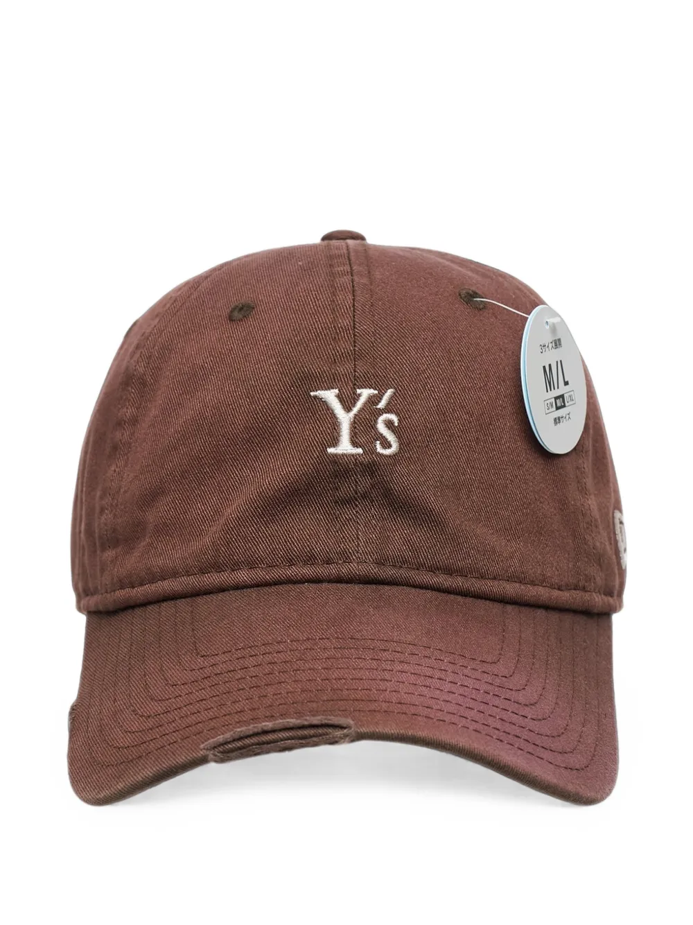 Y's Distressed Logo Cap In Brown
