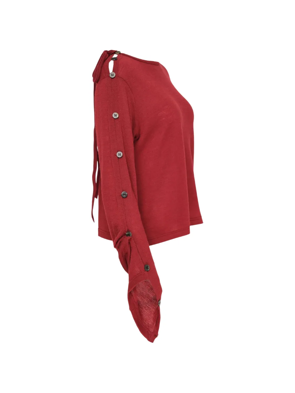 Y's button-up boat-neck sweater Rood