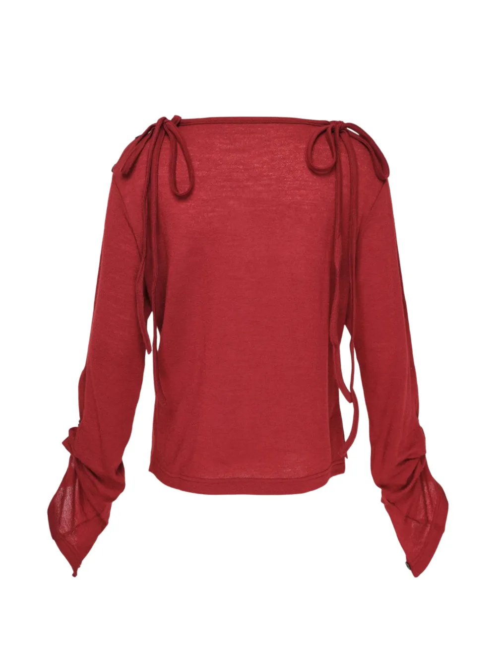 Y's button-up boat-neck sweater Rood