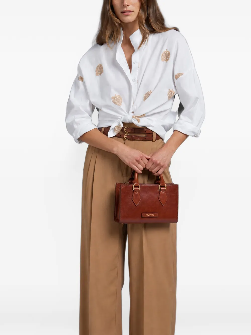 The Bridge Leren shopper Bruin