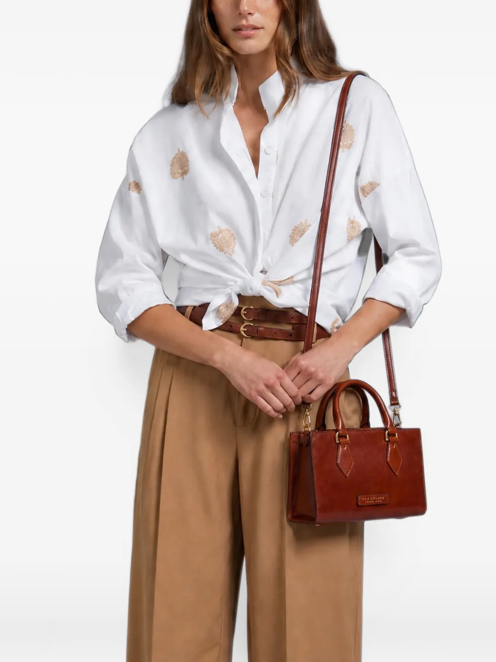 The Bridge Leren shopper Bruin