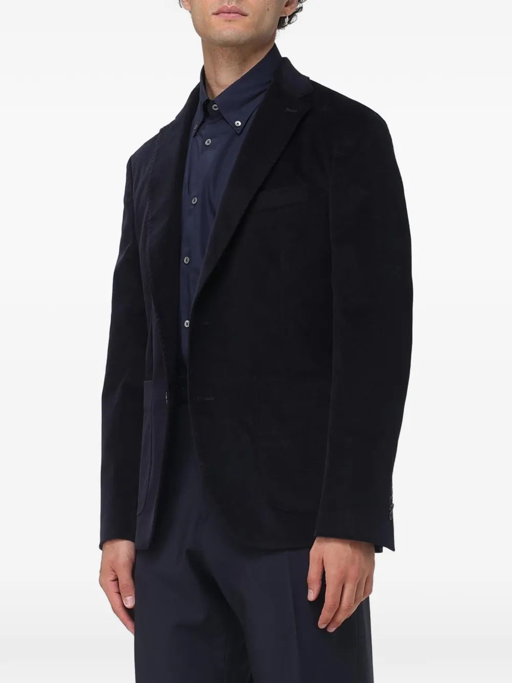 BROOKSFIELD Ribfluwelen blazer met enkele rij knopen Blauw