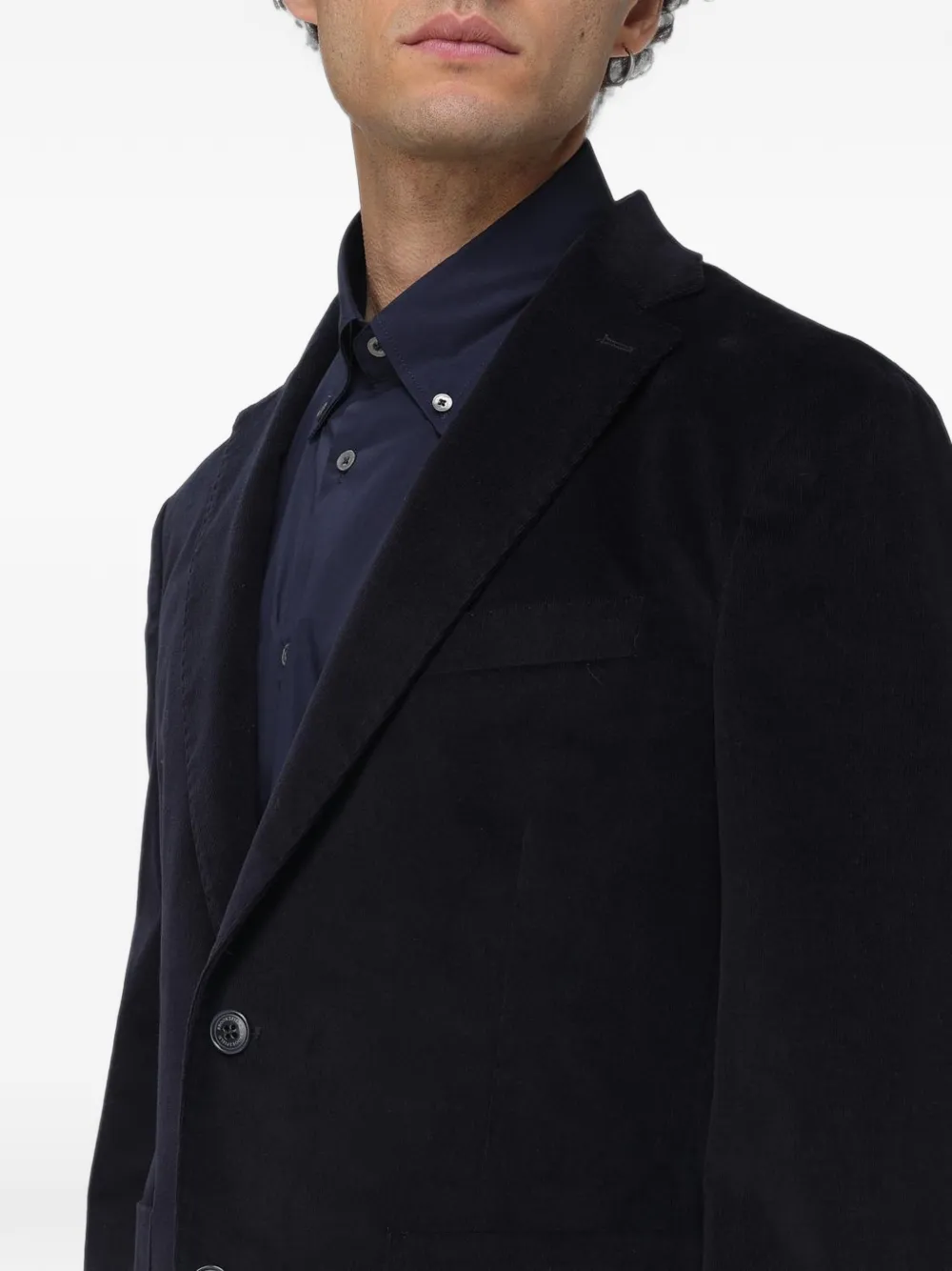 BROOKSFIELD Ribfluwelen blazer met enkele rij knopen Blauw